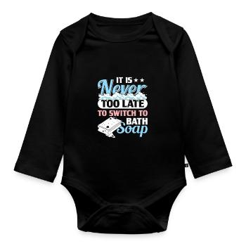 Making soap - Organic Longsleeve Baby Bodysuit - black - Front
