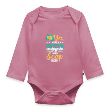 Faire du savon - Body Bébé bio manches longues - mauve - Devant