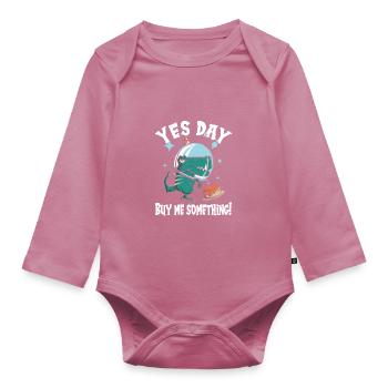 Yes Day - Organic Longsleeve Baby Bodysuit - mauve - Front