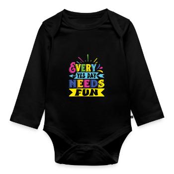 Oui Jour - Body Bébé bio manches longues - noir - Devant