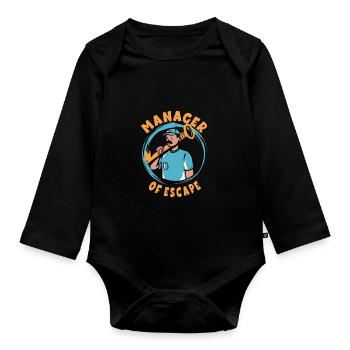 Escape Room - Organic Longsleeve Baby Bodysuit - black - Front