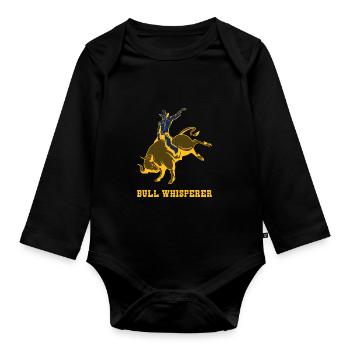 Rodeo Cowboy Stierreiter Reiten Geschenk - Baby Bio-Langarm-Body - Schwarz - Vorne