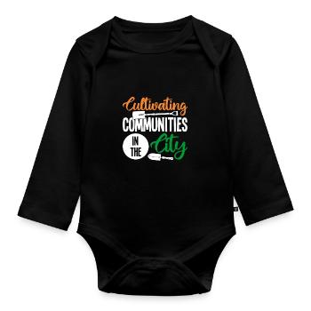 Lotissements dans la ville - Body Bébé bio manches longues - noir - Devant