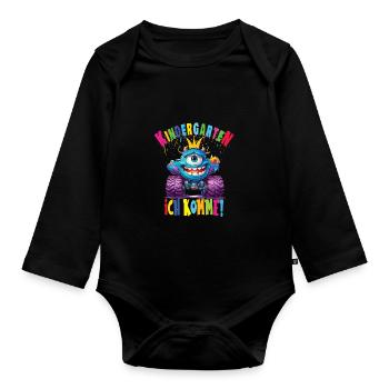 Kindergarten - Baby Bio-Langarm-Body - Schwarz - Vorne