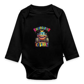 Kindergarten - Baby Bio-Langarm-Body - Schwarz - Vorne