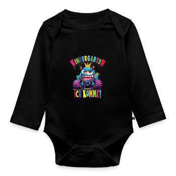 Kindergarten - Baby Bio-Langarm-Body - Schwarz - Vorne