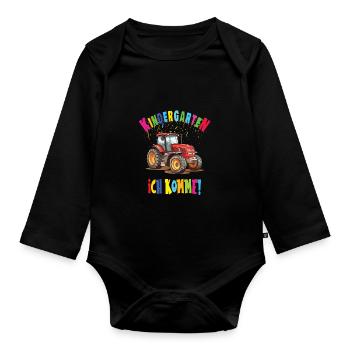 Kindergarten - Baby Bio-Langarm-Body - Schwarz - Vorne