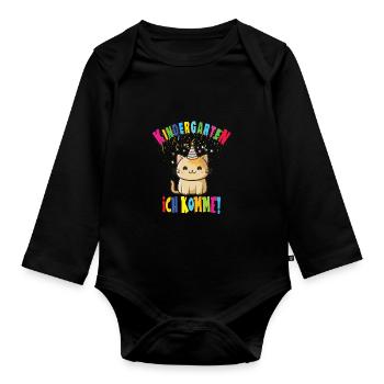 Kindergarten - Baby Bio-Langarm-Body - Schwarz - Vorne