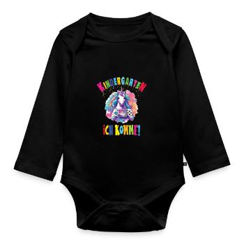 Kindergarten - Baby Bio-Langarm-Body - Schwarz - Vorne