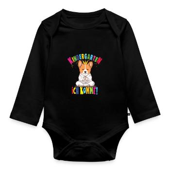 Kindergarten - Baby Bio-Langarm-Body - Schwarz - Vorne