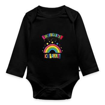 Kindergarten - Baby Bio-Langarm-Body - Schwarz - Vorne