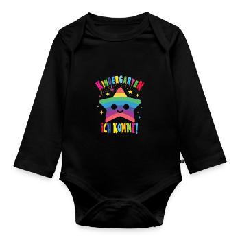 Kindergarten - Baby Bio-Langarm-Body - Schwarz - Vorne