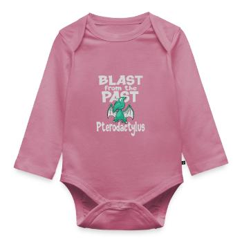Dino - Organic Longsleeve Baby Bodysuit - mauve - Front