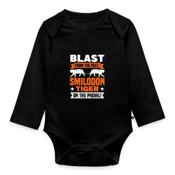 Dino - Baby Bio-Langarm-Body - Schwarz - Vorne