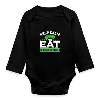 Cucumbers - Organic Longsleeve Baby Bodysuit - black - Front