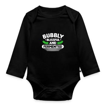 Cucumbers - Organic Longsleeve Baby Bodysuit - black - Front