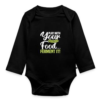 Cucumbers - Organic Longsleeve Baby Bodysuit - black - Front