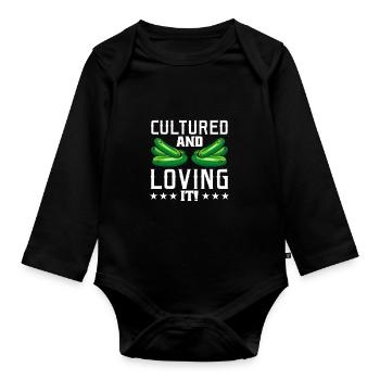 Gurken - Baby Bio-Langarm-Body - Schwarz - Vorne