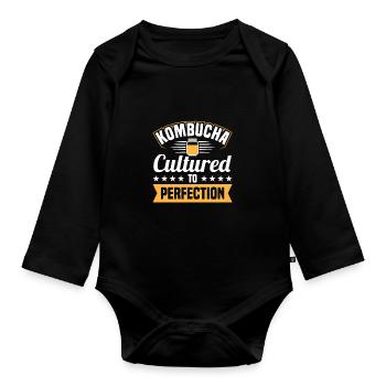 Cucumbers - Organic Longsleeve Baby Bodysuit - black - Front