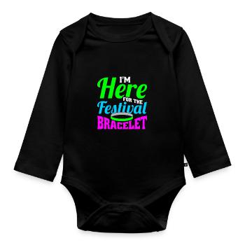 Festival - Organic Longsleeve Baby Bodysuit - black - Front