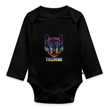 Festival - Organic Longsleeve Baby Bodysuit - black - Front