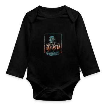 Vieux films - Body Bébé bio manches longues - noir - Devant