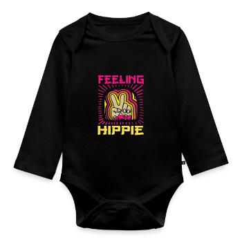 Hippy - Organic Longsleeve Baby Bodysuit - black - Front
