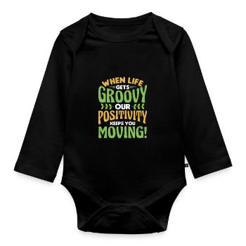 Hippy - Organic Longsleeve Baby Bodysuit - black - Front