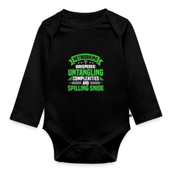 Network Engineer - Baby Bio-Langarm-Body - Schwarz - Vorne