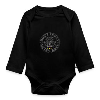Motorcycle - Organic Longsleeve Baby Bodysuit - black - Front
