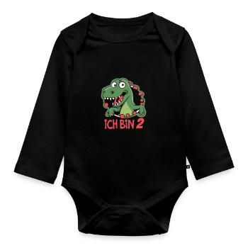2. Geburtstag - Baby Bio-Langarm-Body - Schwarz - Vorne