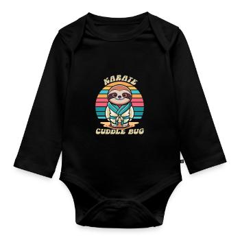 Karate - Organic Longsleeve Baby Bodysuit - black - Front