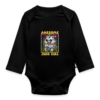 Judo - Organic Longsleeve Baby Bodysuit - black - Front