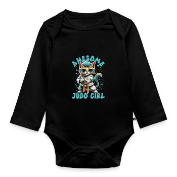 Judo - Organic Longsleeve Baby Bodysuit - black - Front