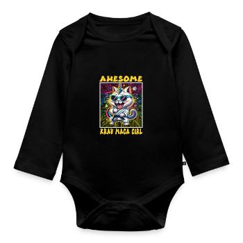 Krav Maga - Organic Longsleeve Baby Bodysuit - black - Front