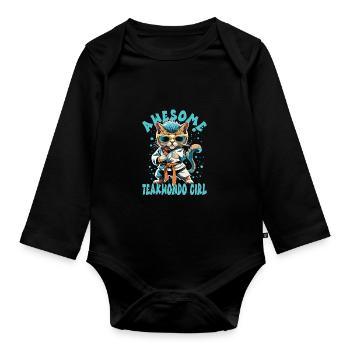 Teakwondo - Organic Longsleeve Baby Bodysuit - black - Front