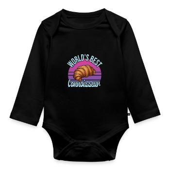 Französisches Essen - Baby Bio-Langarm-Body - Schwarz - Vorne