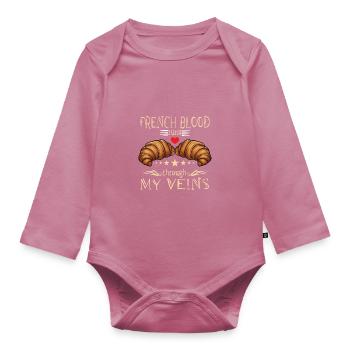 Cuisine française - Body Bébé bio manches longues - mauve - Devant