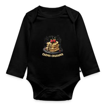 Französisches Essen - Baby Bio-Langarm-Body - Schwarz - Vorne