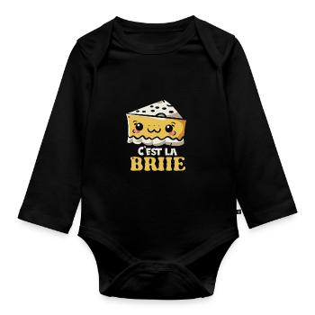 Französisches Essen - Baby Bio-Langarm-Body - Schwarz - Vorne