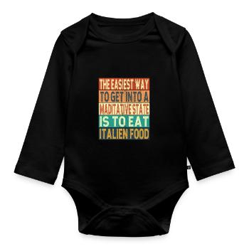 Italienisches Essen - Baby Bio-Langarm-Body - Schwarz - Vorne