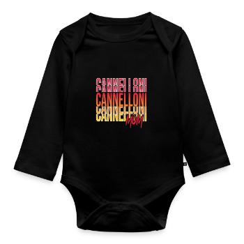 Italienisches Essen - Baby Bio-Langarm-Body - Schwarz - Vorne