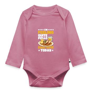 Spanish food - Organic Longsleeve Baby Bodysuit - mauve - Front