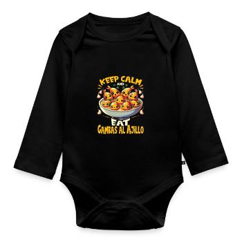 Cuisine espagnole - Body Bébé bio manches longues - noir - Devant