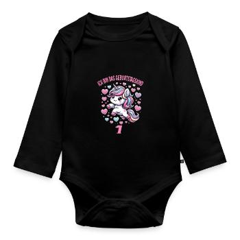 Kindergeburtstag - Baby Bio-Langarm-Body - Schwarz - Vorne
