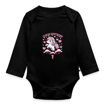 Kindergeburtstag - Baby Bio-Langarm-Body - Schwarz - Vorne
