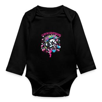 Kindergeburtstag - Baby Bio-Langarm-Body - Schwarz - Vorne