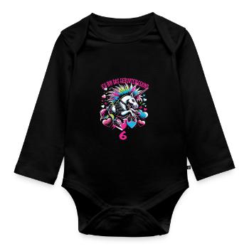 Kindergeburtstag - Baby Bio-Langarm-Body - Schwarz - Vorne
