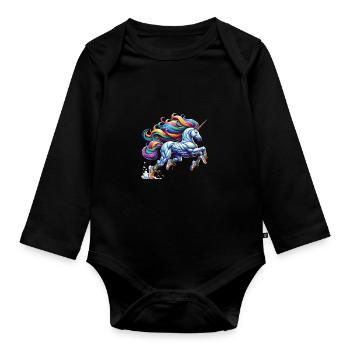 Fitnesstrainer - Baby Bio-Langarm-Body - Schwarz - Vorne