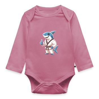 Teakwondo - Body Bébé bio manches longues - mauve - Devant